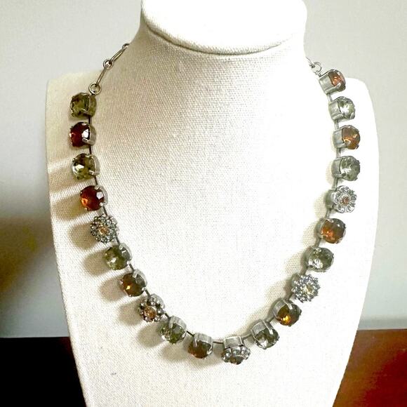 Mariana Necklace Round faceted Stone Statement Classic Elegant Jewelry - Picture 7 of 14